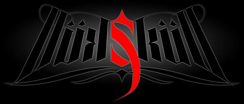calligraphie "Skull" sur fond sombre