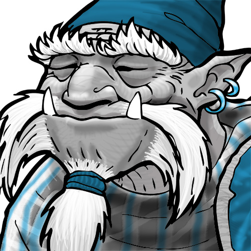 Papy Troll : détail visage
